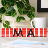 Porte-nom Pour Bureau Simple monogramme ajouter votre nom lettre man min