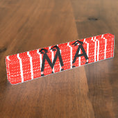 Porte-nom Pour Bureau Simple monogramme ajouter votre nom lettre man min (Taille)
