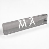 Porte-nom Pour Bureau Simple monogramme ajouter votre nom lettre man min