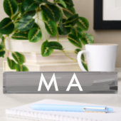 Porte-nom Pour Bureau Simple monogramme ajouter votre nom lettre man min