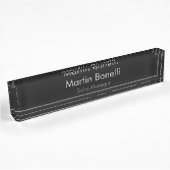 Porte-nom Pour Bureau Simple Noir Gris Moderne Professionnel