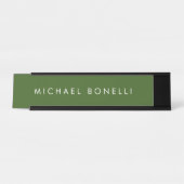 Porte-nom Pour Bureau Simple Plain Minimal Élégant Vert Forêt Moderne (Devant)