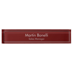 Porte-nom Pour Bureau Simple simple rouge foncé moderne professionnel