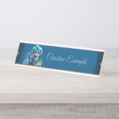 Porte-nom Pour Bureau Singe imaginaire mignon (Devant)