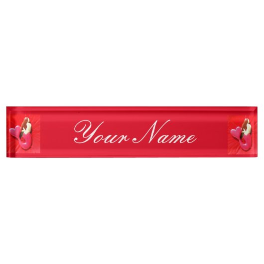 Porte-nom Pour Bureau sirène à queue rousse (Devant)