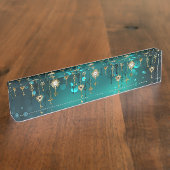 Porte-nom Pour Bureau Skeleton Keys on Green Background (Taille)