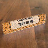 Porte-nom Pour Bureau Skeletons d'Halloween Macabre Dance (Taille)