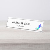 Porte-nom Pour Bureau Ski De Neige Sur Mesure (Devant)