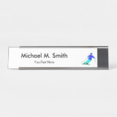 Porte-nom Pour Bureau Ski De Neige Sur Mesure (Devant)