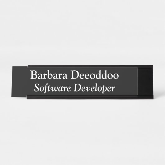 Porte-nom Pour Bureau Software Developer Black (Devant)