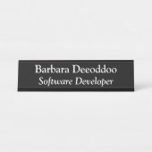 Porte-nom Pour Bureau Software Developer Black (Devant)