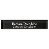 Porte-nom Pour Bureau Software Developer Black Acrylic (Devant)