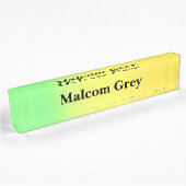 Porte-nom Pour Bureau soleil vert jaune ombre