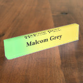 Porte-nom Pour Bureau soleil vert jaune ombre (Taille)
