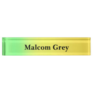 Porte-nom Pour Bureau soleil vert jaune ombre