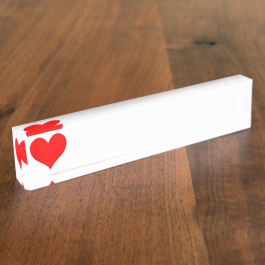 Porte-nom Pour Bureau Solide Rouge Rouge mignon Coeur (Taille)