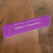 Porte-nom Pour Bureau Solide violet personnalisé (Taille)