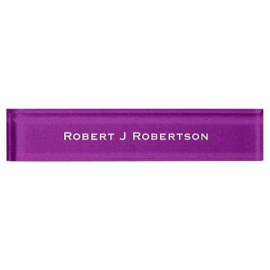 Porte-nom Pour Bureau Solide violet personnalisé (Devant)