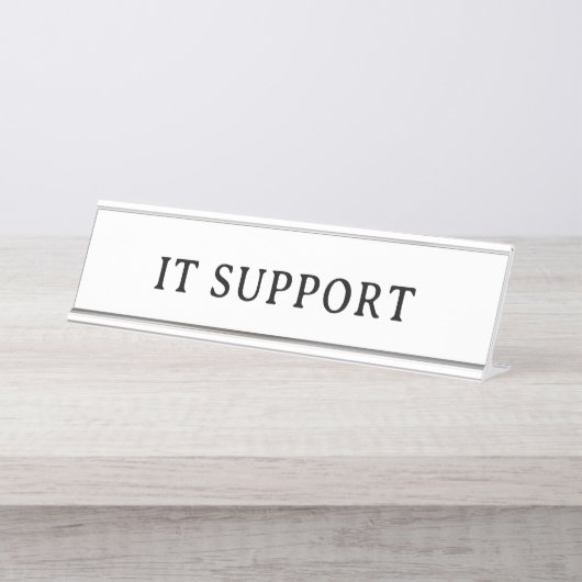 Porte-nom Pour Bureau SOUTIEN INFORMATIQUE | Moderne Professionnel (Devant)