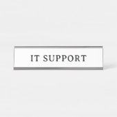 Porte-nom Pour Bureau SOUTIEN INFORMATIQUE | Moderne Professionnel (Devant)