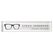 Porte-nom Pour Bureau Spectacles Graves | Nom personnalisé amusant (Devant)