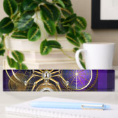 Porte-nom Pour Bureau Spider Steampunk sur Arrière - plan pourpre