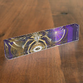 Porte-nom Pour Bureau Spider Steampunk sur Arrière - plan pourpre (Taille)