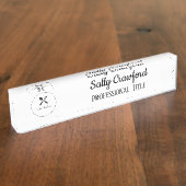 Porte-nom Pour Bureau Spoon and fork silhouette business logo (Taille)