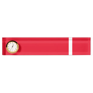 Porte-nom Pour Bureau Sportif Moderne Rouge brillant Blanc Accent Horlog