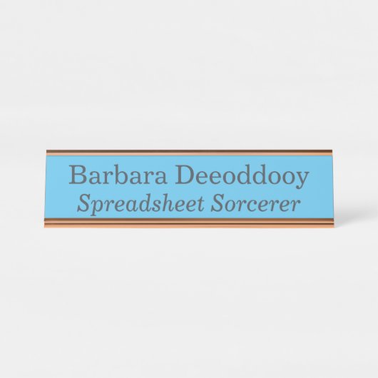 Porte-nom Pour Bureau Spreadsheet Sorcerer Blue (Devant)