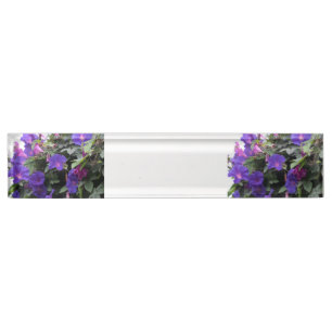Porte-nom Pour Bureau Spring Morning Glories en bleu