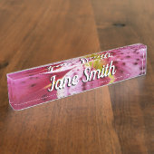 Porte-nom Pour Bureau Stargazer Lily brillant Magenta Floral (Taille)