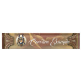 Porte-nom Pour Bureau Steampunk Anubis Fox Portrait (Devant)