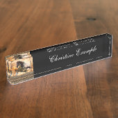 Porte-nom Pour Bureau Steampunk, cheval impressionnant de steampunk (Taille)