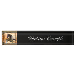 Porte-nom Pour Bureau Steampunk, cheval impressionnant de steampunk