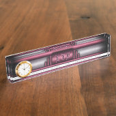 Porte-nom Pour Bureau Steampunk, coeur rose avec plaque d'immatriculatio (Taille)