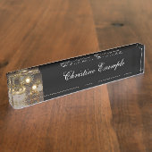 Porte-nom Pour Bureau Steampunk, horloges et vitesses (Taille)