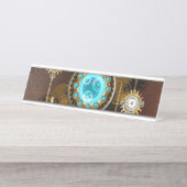 Porte-nom Pour Bureau Steampunk Rusty Background (Devant)