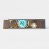 Porte-nom Pour Bureau Steampunk Rusty Background (Devant)