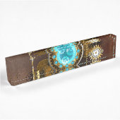 Porte-nom Pour Bureau Steampunk Rusty Background