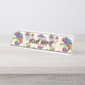 Porte-nom Pour Bureau Style d'aquarelle des teintures Chameleon (Devant)