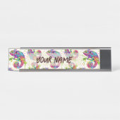 Porte-nom Pour Bureau Style d'aquarelle des teintures Chameleon (Devant)