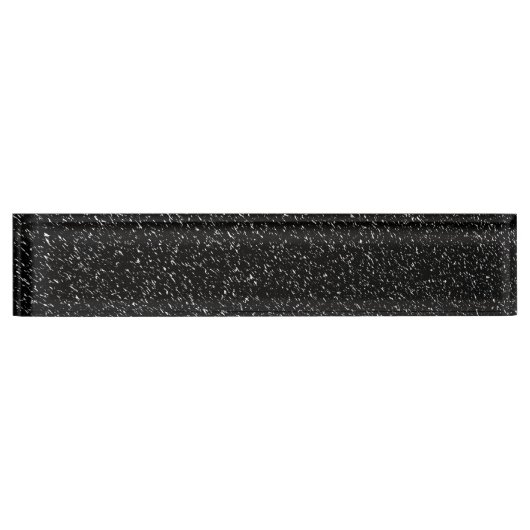 Porte-nom Pour Bureau Style en pierre noir moderne - l'espace (Devant)