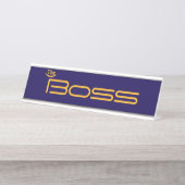 Porte-nom Pour Bureau Style Gold Le BOSS (Devant)