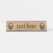 Porte-nom Pour Bureau Style gothique crâne vapeur (Devant)