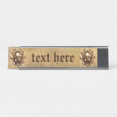 Porte-nom Pour Bureau Style gothique crâne vapeur (Devant)