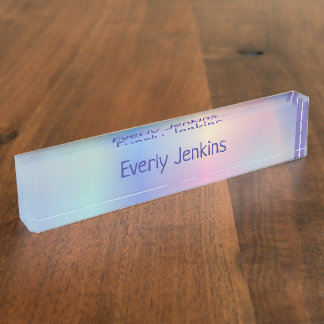Porte-nom Pour Bureau style hologramme de nom monogramme