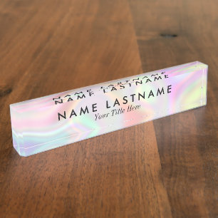 Porte-nom Pour Bureau Style moderne Holographique couleurs pastel