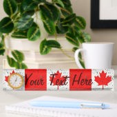 Porte-nom Pour Bureau Style Peinture de la feuille d'érable rouge du Can