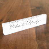 Porte-nom Pour Bureau Style Rétro Élégant Plaque Simple Calligraphie Bla (Taille)